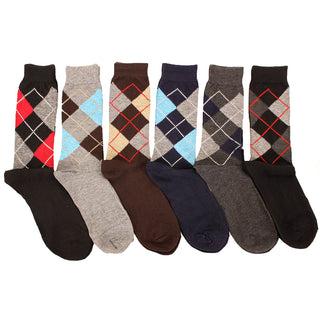 Buy argyle Men&#39;s 6 Pairs of Pattern Fashion Dress Socks