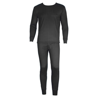 Buy black Men&#39;s 100% Cotton Fleece Thermal Underwear Two Piece Long Johns Set