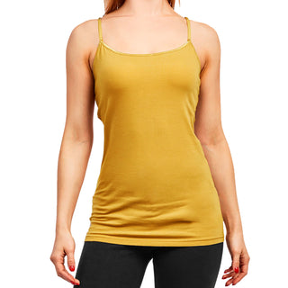 Buy mustard Women&#39;s Long Cotton Camisole Tank Top