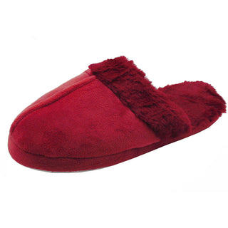 Buy burgundy Women&#39;s Furry Slide Slip On Slippers