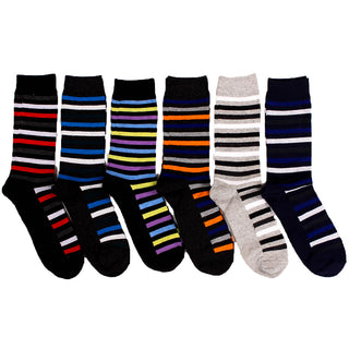 Buy thick-stripes Men&#39;s 6 Pairs Stripe and Argyle Dress Socks