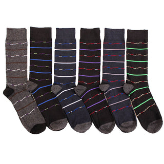 Buy broken-lines Men&#39;s 6 Pairs Stripe and Argyle Dress Socks