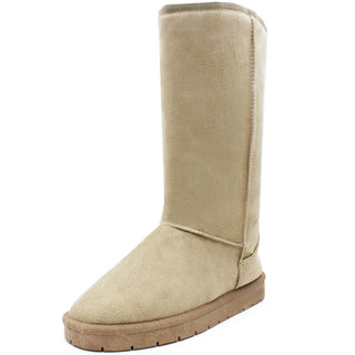 Buy faux-sheepskin-beige Women&#39;s Faux Leather Fur Lined Australian Winter Boots