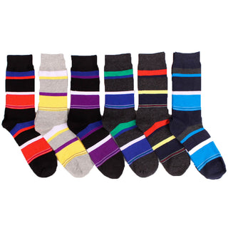 Men's 6 Pairs Stripe and Argyle Dress Socks