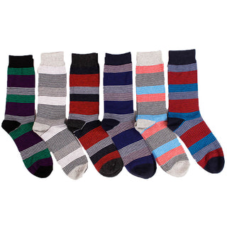 Buy thin-stripes Men&#39;s 6 Pairs Stripe and Argyle Dress Socks