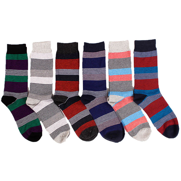 Men's 6 Pairs Stripe and Argyle Dress Socks