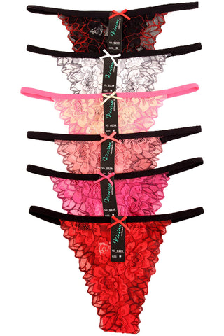 Buy string-band 6 Pack of Women&#39;s Assorted Thong Panties