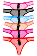 6 Pack of Women's Assorted Thong Panties
