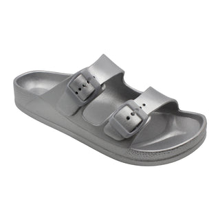 Buy silver Women&#39;s Classic Double Strap Buckle Sandals