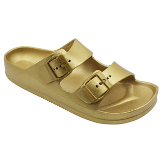 Buy gold Women&#39;s Classic Double Strap Buckle Sandals