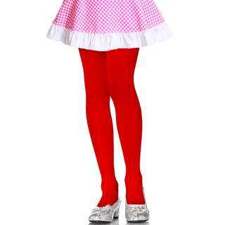 Buy red LAVRA Girl&#39;s Solid Tights Soft Polyester Full Length Stretchy Stockings