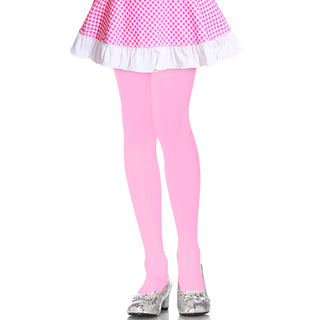 Buy pink LAVRA Girl&#39;s Solid Tights Soft Polyester Full Length Stretchy Stockings