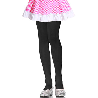 Buy black LAVRA Girl&#39;s Solid Tights Soft Polyester Full Length Stretchy Stockings