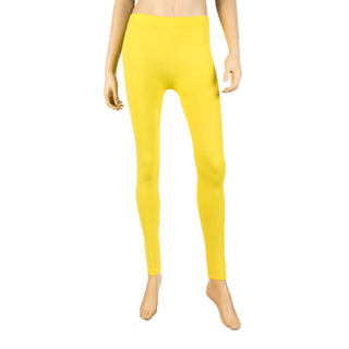 Buy yellow Women&#39;s Full Length Solid Color Basic Leggings