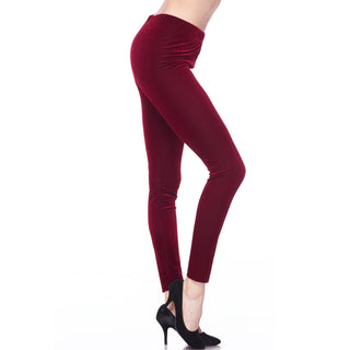 Buy red Women&#39;s Regular &amp; Plus Size Corduroy Velvet High Waisted Leggings