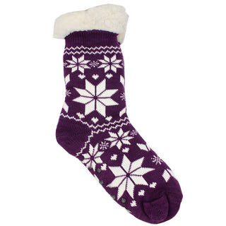 Buy black-holiday-stripes Women&#39;s Pair of Plush Fur Fleece Holiday Socks