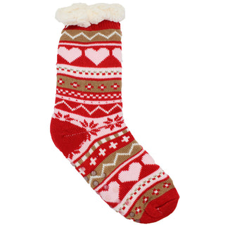 Buy red-loveland Women&#39;s Pair of Plush Fur Fleece Holiday Socks