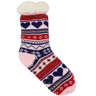 Buy light-pink-loveland Women&#39;s Pair of Plush Fur Fleece Holiday Socks