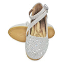 LAVRA Girls Ballerina Rhinestone Flats Glittery Mary Jane Slip On Shoes