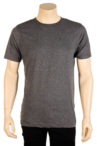 Buy dark-grey Men&#39;s 100% Cotton Basic Crew Neck T-Shirt